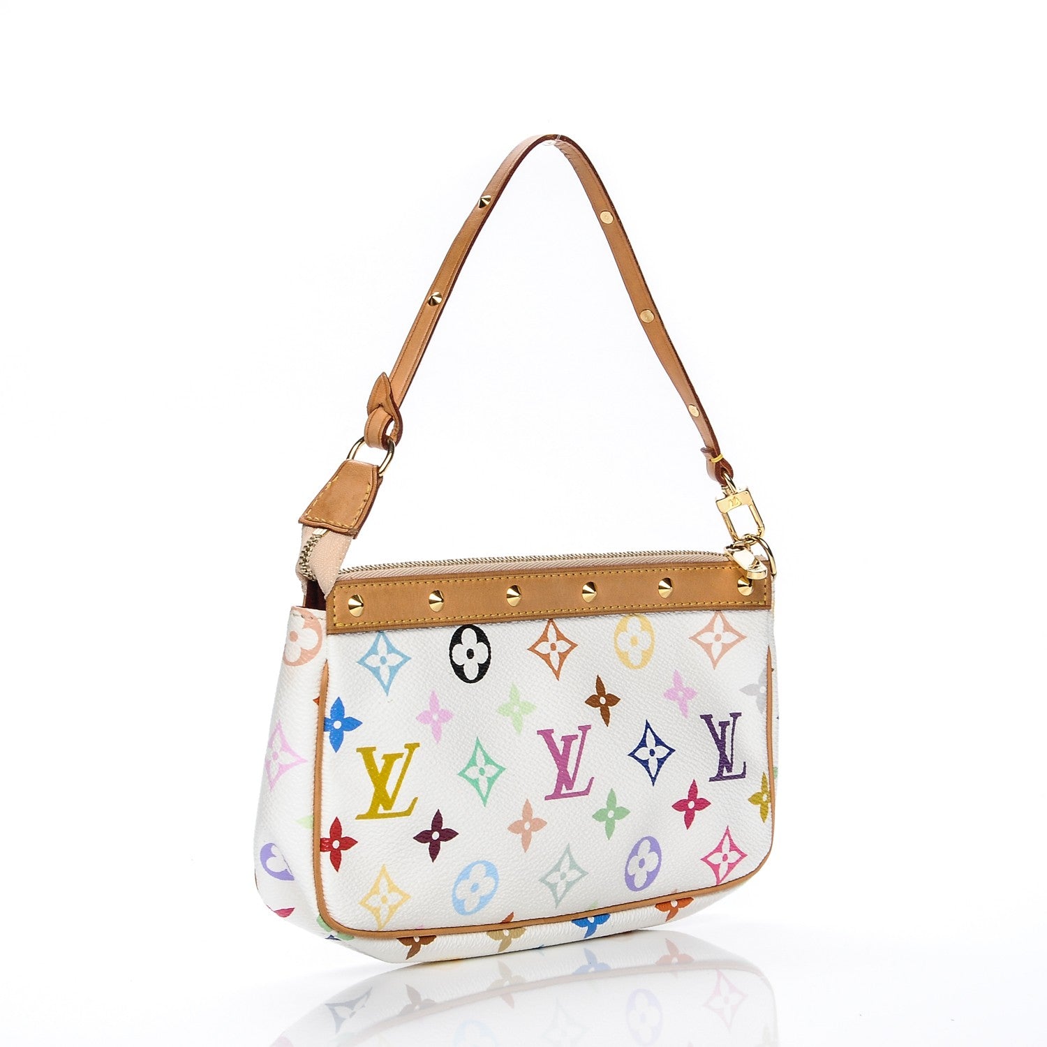 Louis Vuitton Monogram Multicolor Pochette Accessories White 3 of 6