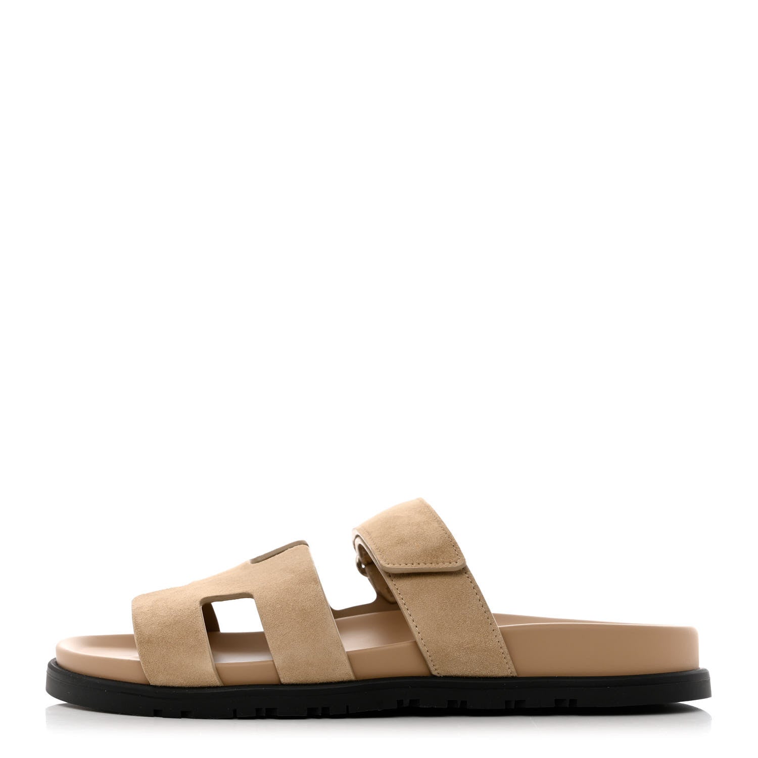 Hermes Suede Goatskin Womens Chypre Sandals 39.5 Beige Argile 1 of 9