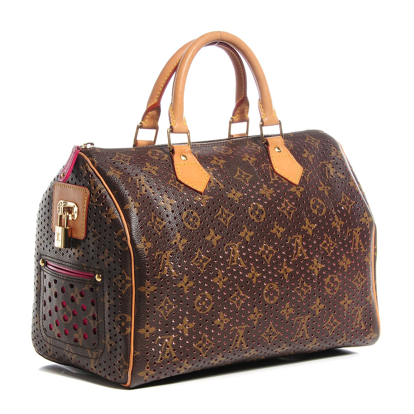 Monogram Perforated Speedy 30 Fuchsia