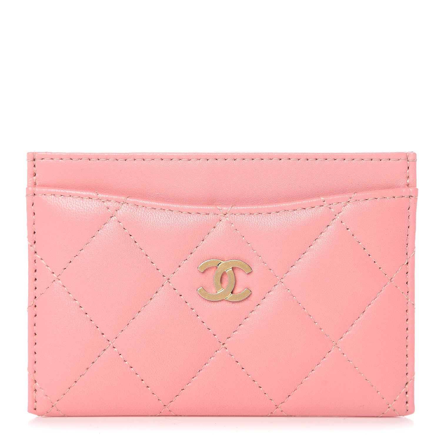 Chanel Lambskin Quilted Card Holder Pink 1 of 9