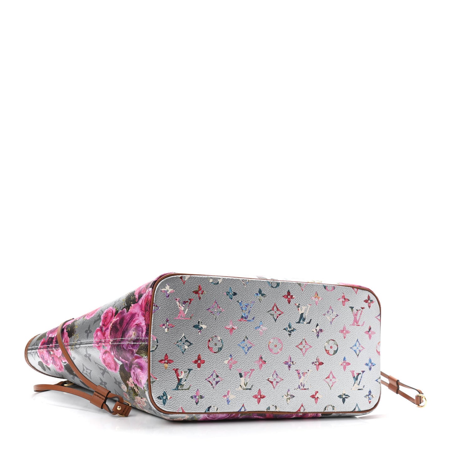 Metallic Monogram LV Garden Neverfull MM Silver