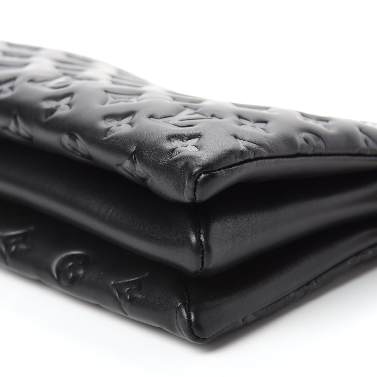 Lambskin Embossed Monogram Coussin PM Black