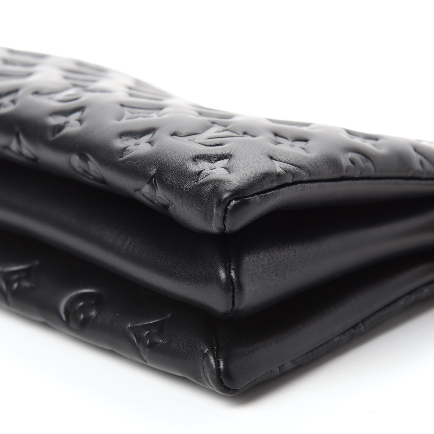 Louis Vuitton Lambskin Embossed Monogram Coussin PM Black 7 of 9