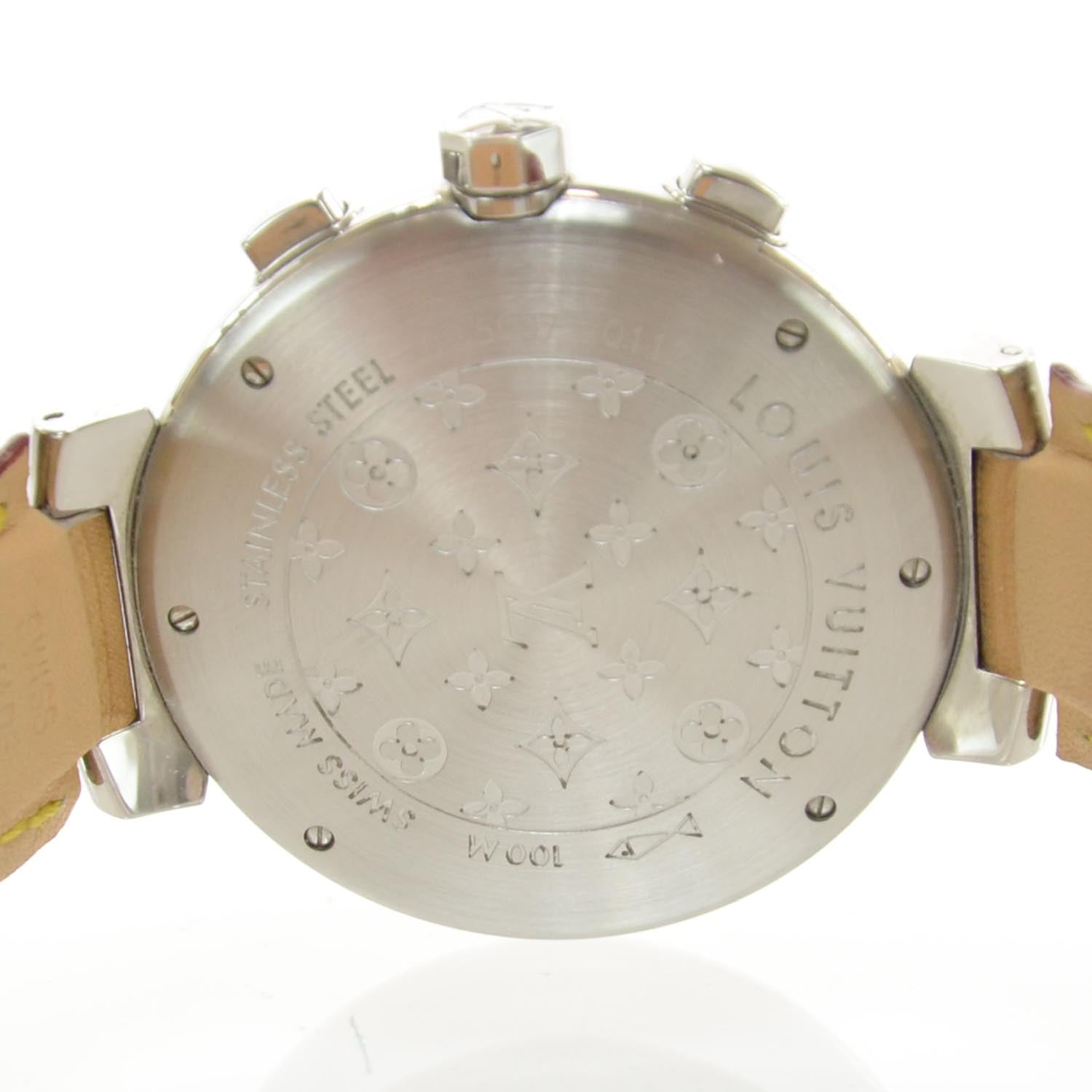 Louis Vuitton Stainless Steel Vachetta 41mm Tambour Chronograph Automatic Watch Brown 5 of 6