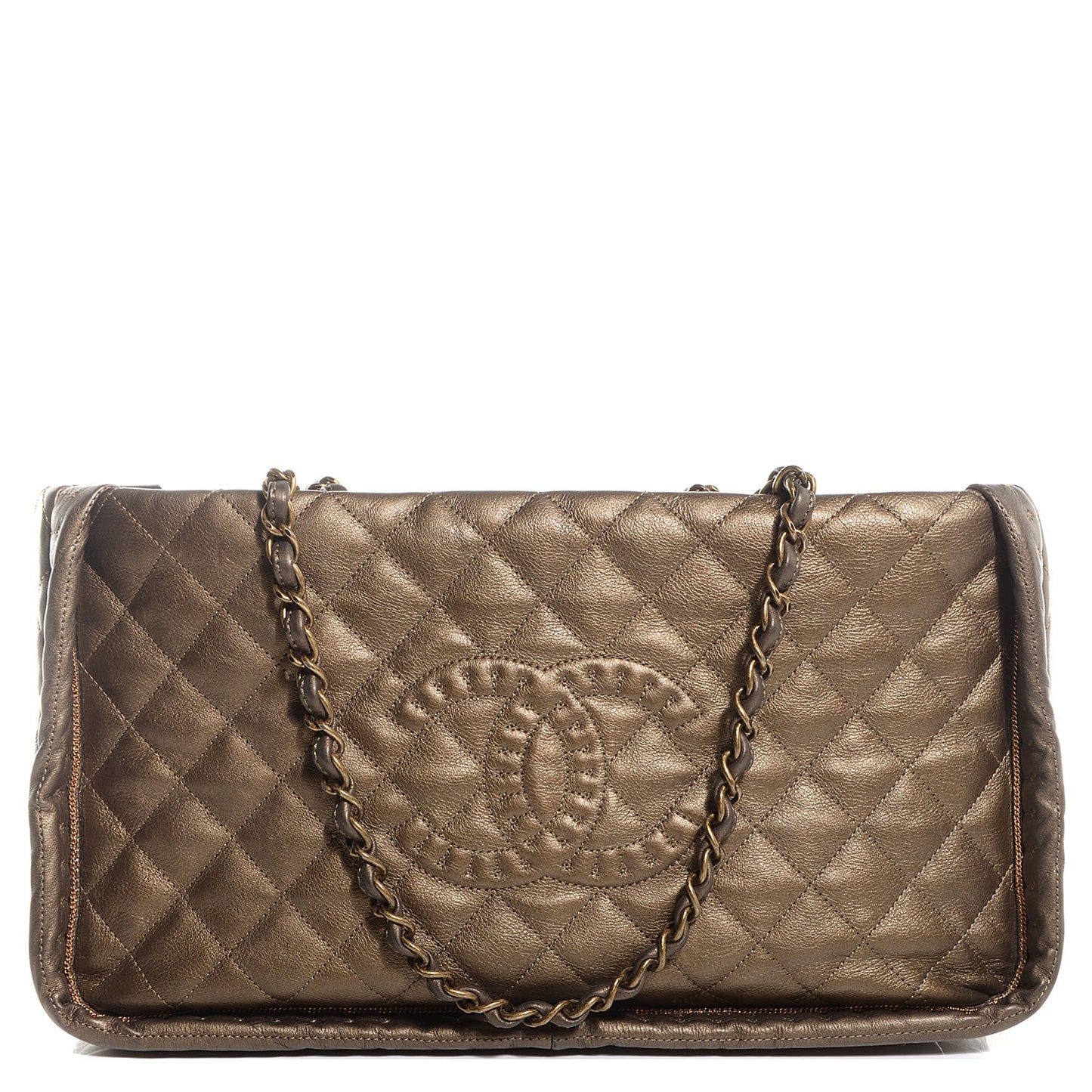 Calfskin Quilted Small Istanbul Tote Gold