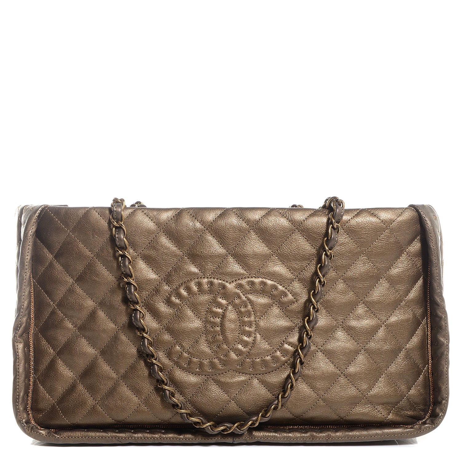 Chanel Calfskin Quilted Small Istanbul Tote Gold 1 of 8