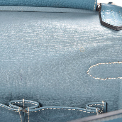 Hermes Taurillon Clemence Jypsiere 28 Blue Jean 10 of 20