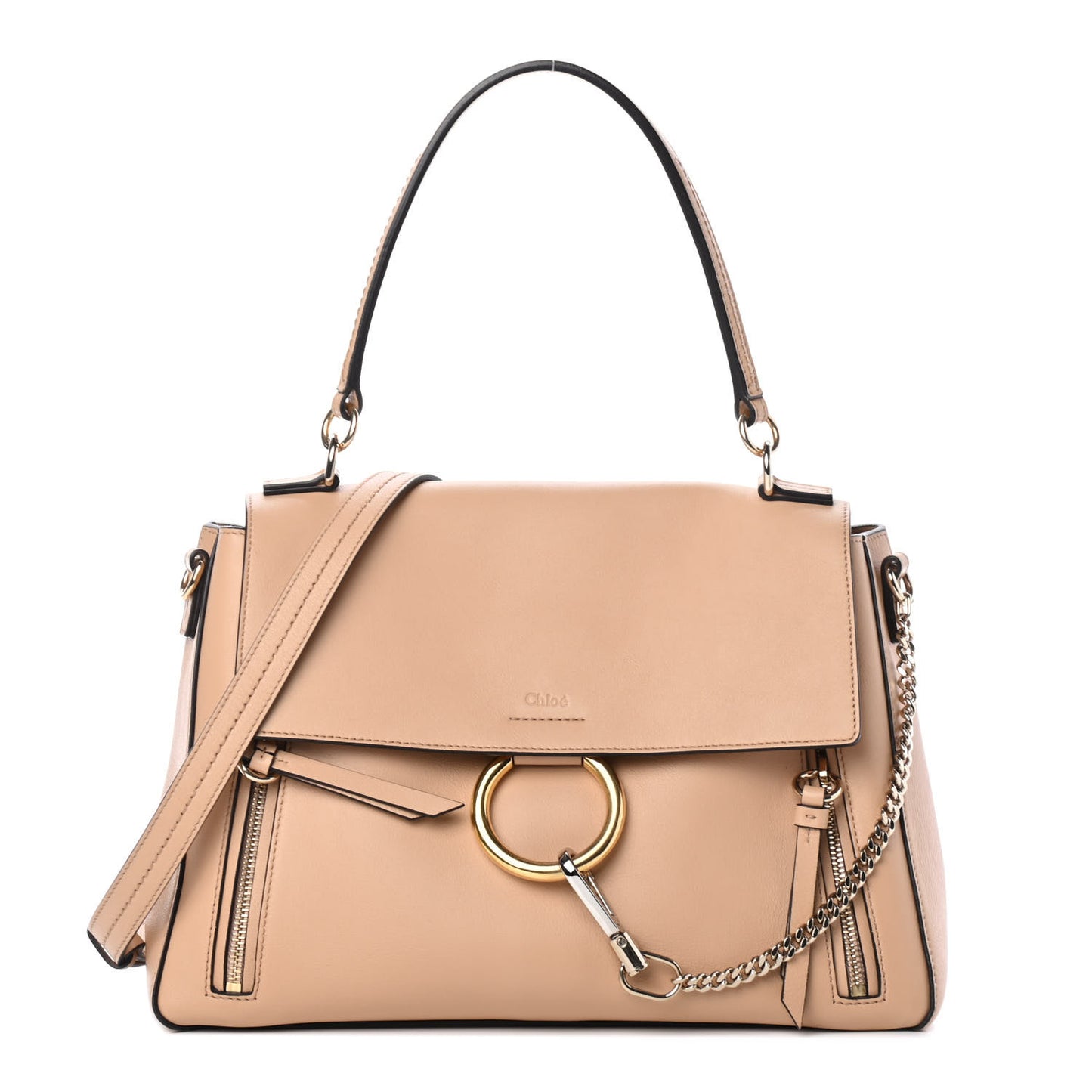 Calfskin Medium Faye Day Shoulder Bag Blush Nude