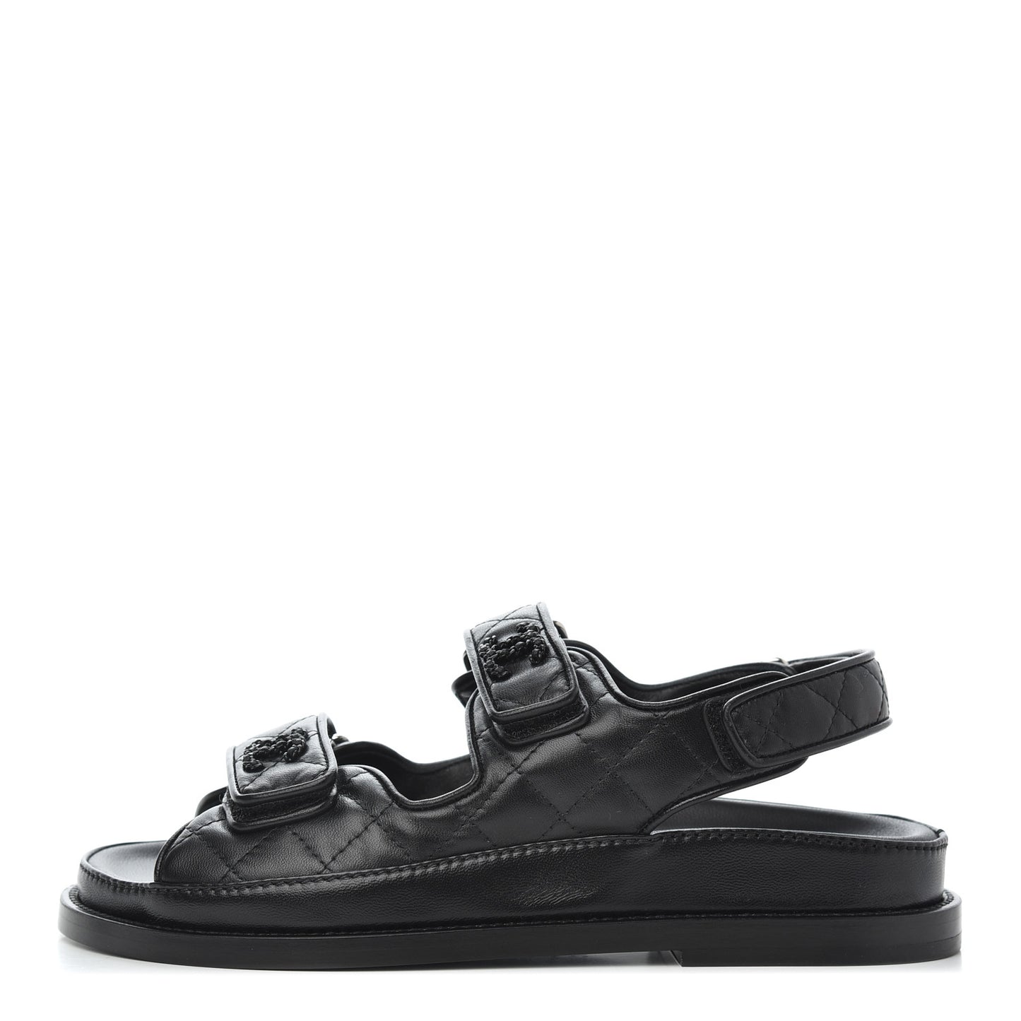 Lambskin Velcro Dad Sandals 35 Black