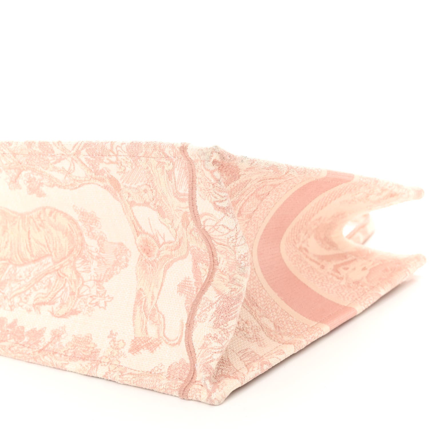 Christian Dior Canvas Embroidered Medium Dioriviera Toile De Jouy Book Tote Rose 10 of 13