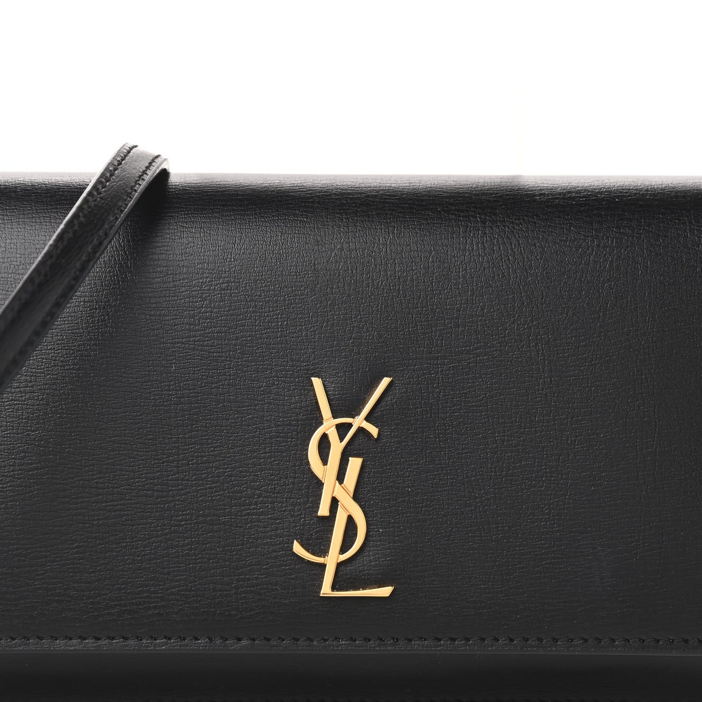 Smooth Calfskin Monogram Phone Holder Crossbody Black