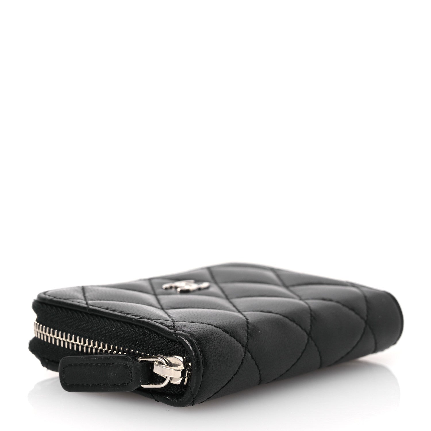 Chanel Lambskin Quilted Zip Coin Purse Black 4 of 11