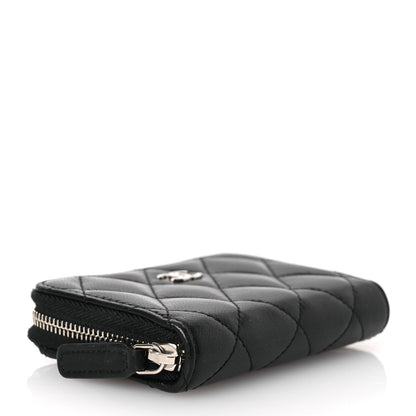 Chanel Lambskin Quilted Zip Coin Purse Black 4 of 11
