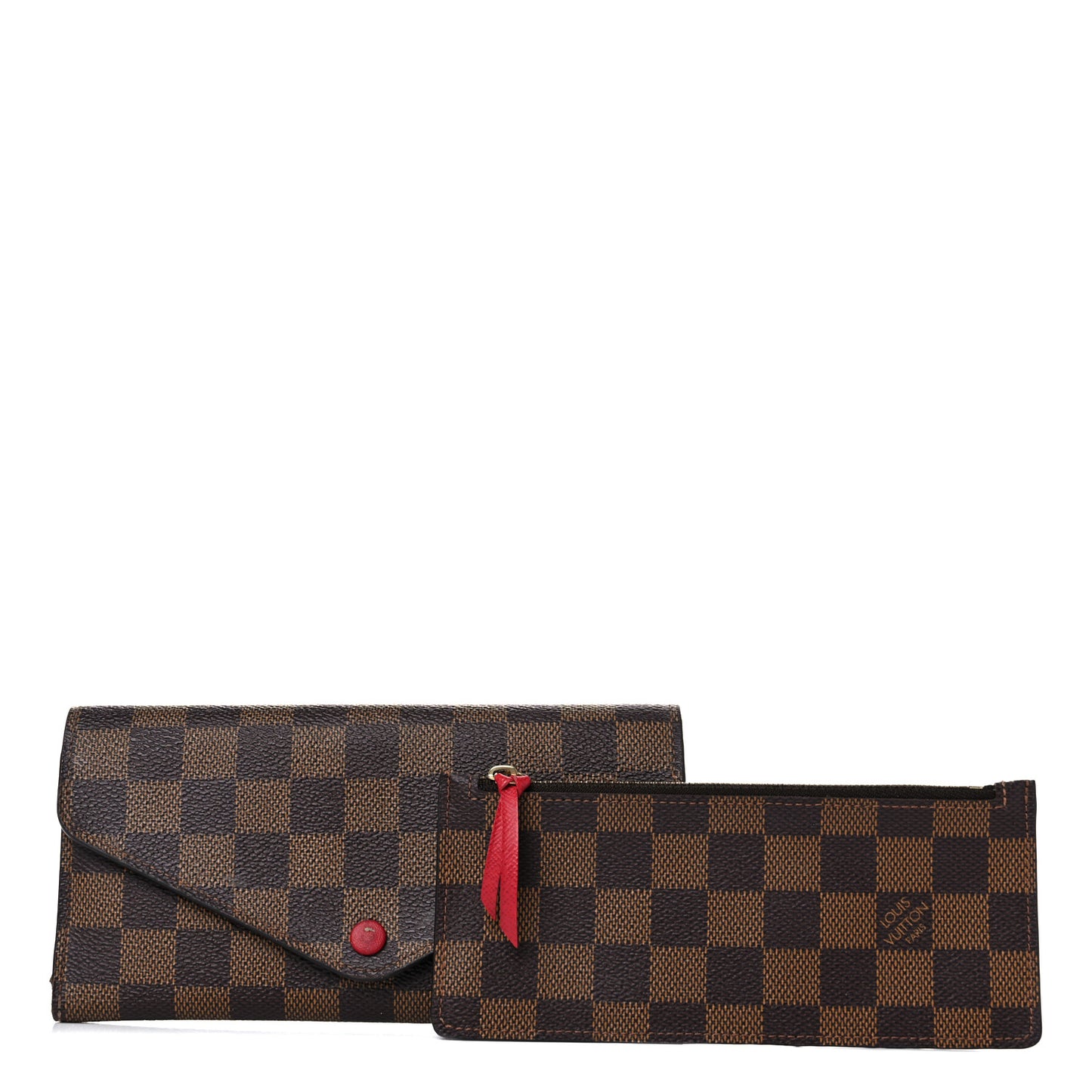 Damier Ebene Josephine Wallet Red