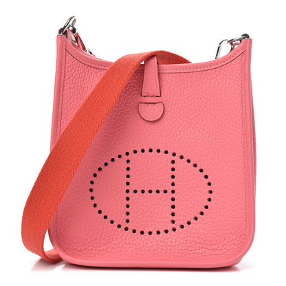 Hermes Taurillon Clemence Amazone Evelyne TPM Rose Azalee Rouge Pivoine 1 of 10