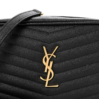 Saint Laurent Grain De Poudre Matelasse Monogram Mini Lou Camera Bag Black 8 of 13