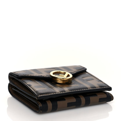 Fendi Vitello Soft F is Fendi Bi-Color FF 1974 Embossed Micro Tri-Fold Envelope Wallet Maya Black 4 of 7