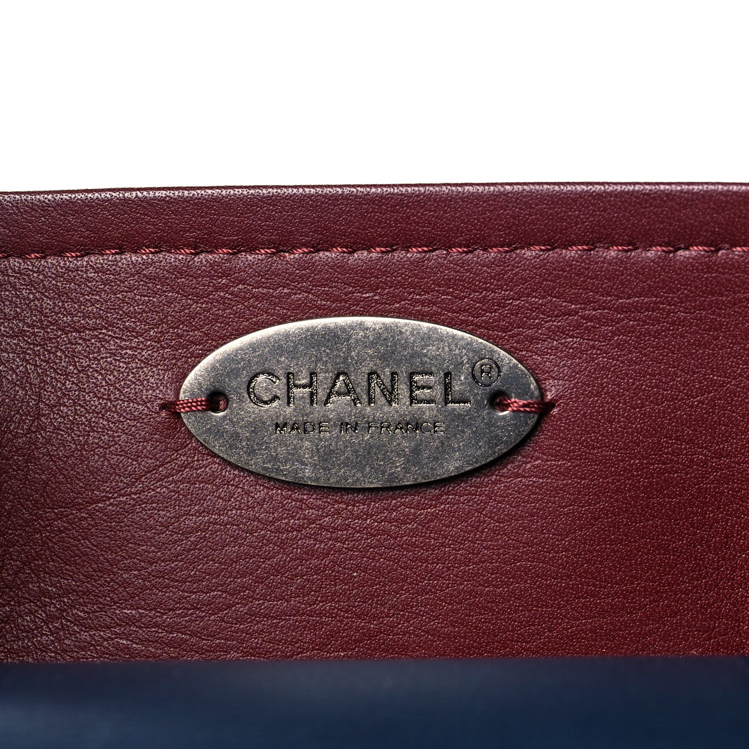 Chanel Bullskin Stitched Large Bi-Color Shopping Tote Blue 5 of 9