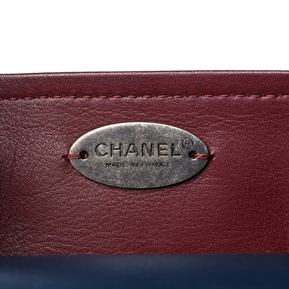 Chanel Bullskin Stitched Large Bi-Color Shopping Tote Blue 5 of 9