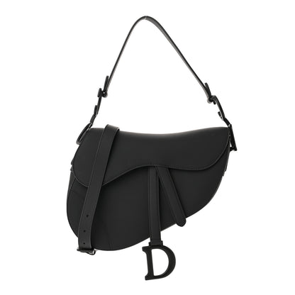 Christian Dior Ultra Matte Calfskin Saddle Bag With Strap Black 1 of 10
