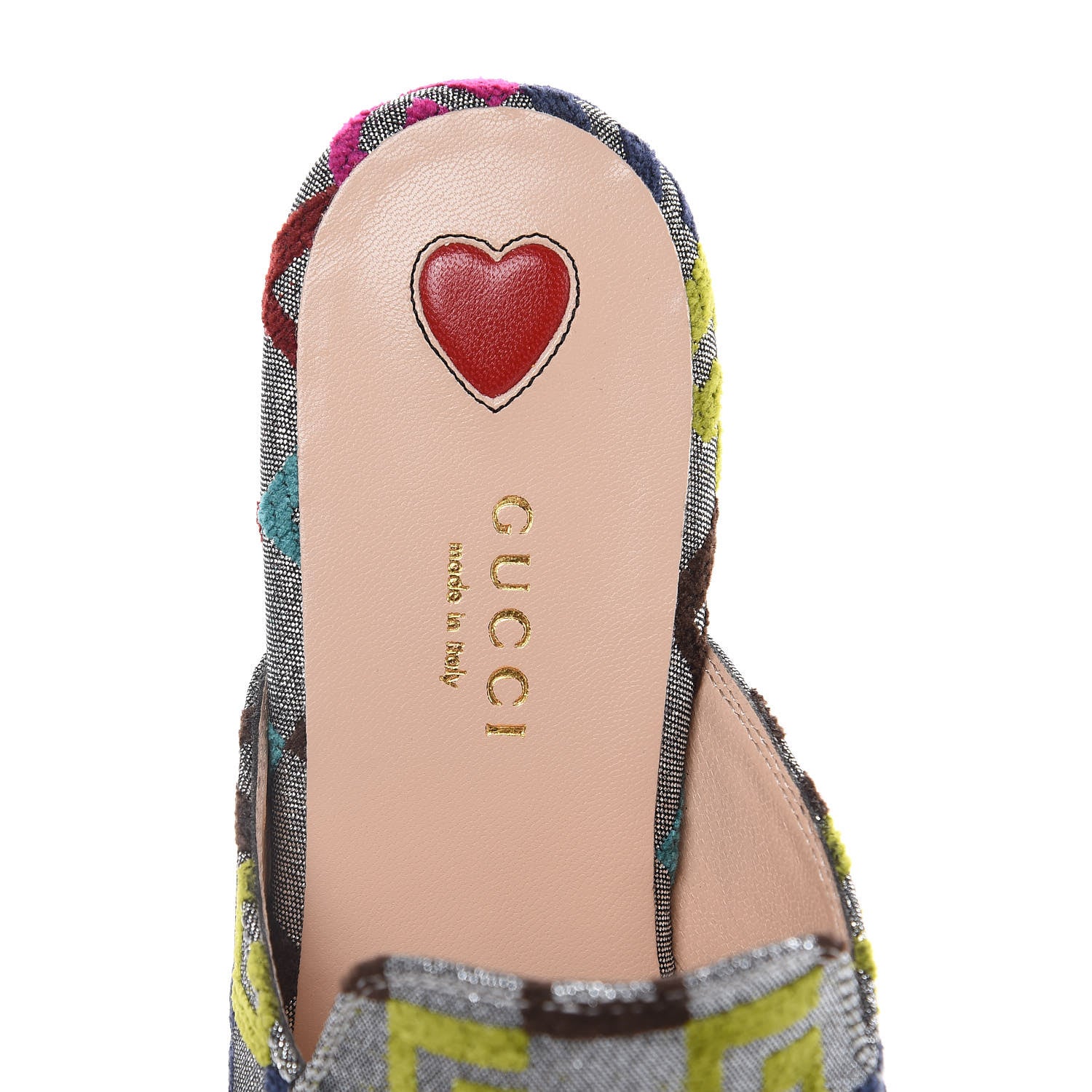 Gucci Velvet Lurex Square G Womens Princetown Slippers 37 Silver Multicolor 6 of 10