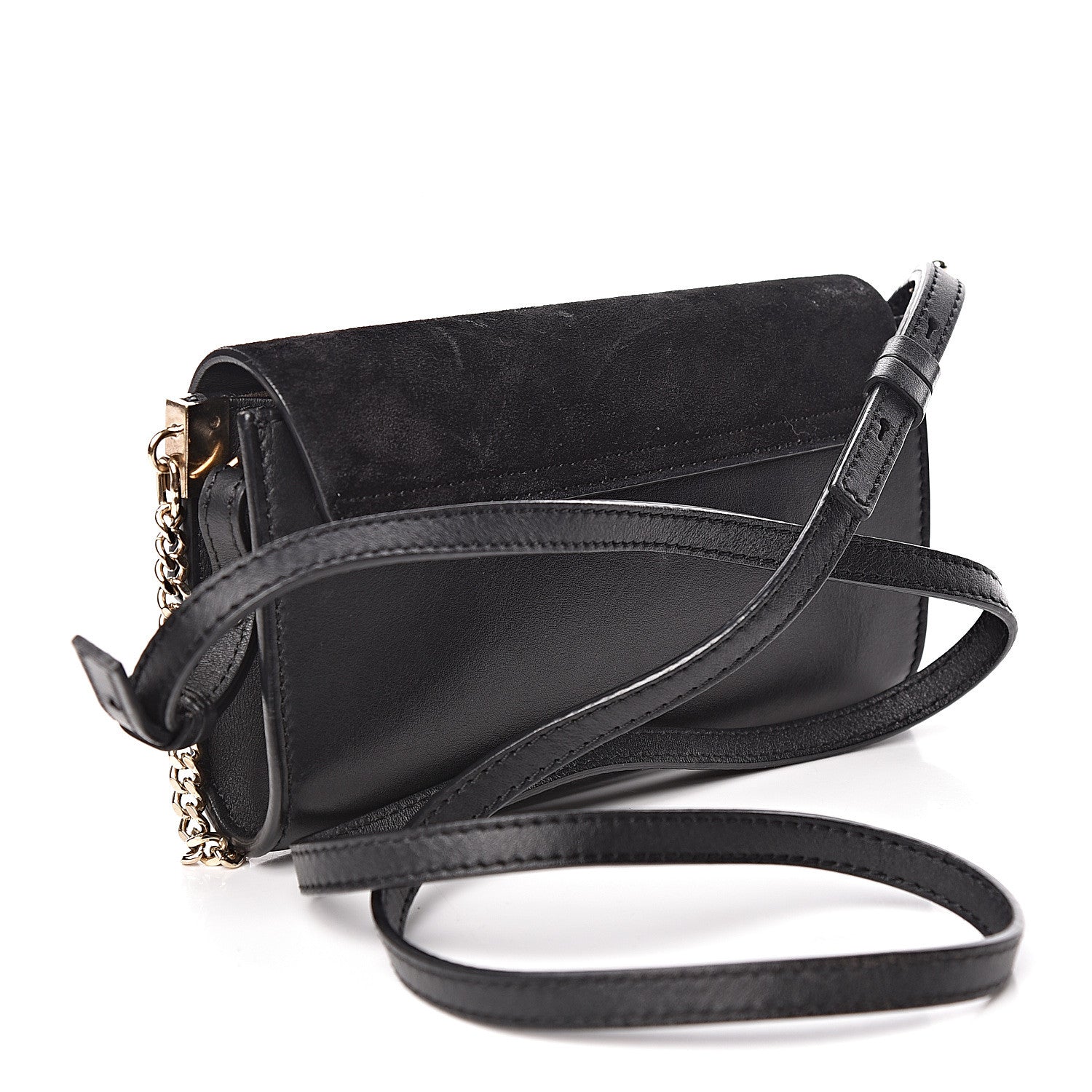 Chloe Suede Calfskin Mini Faye Shoulder Bag Black 3 of 22