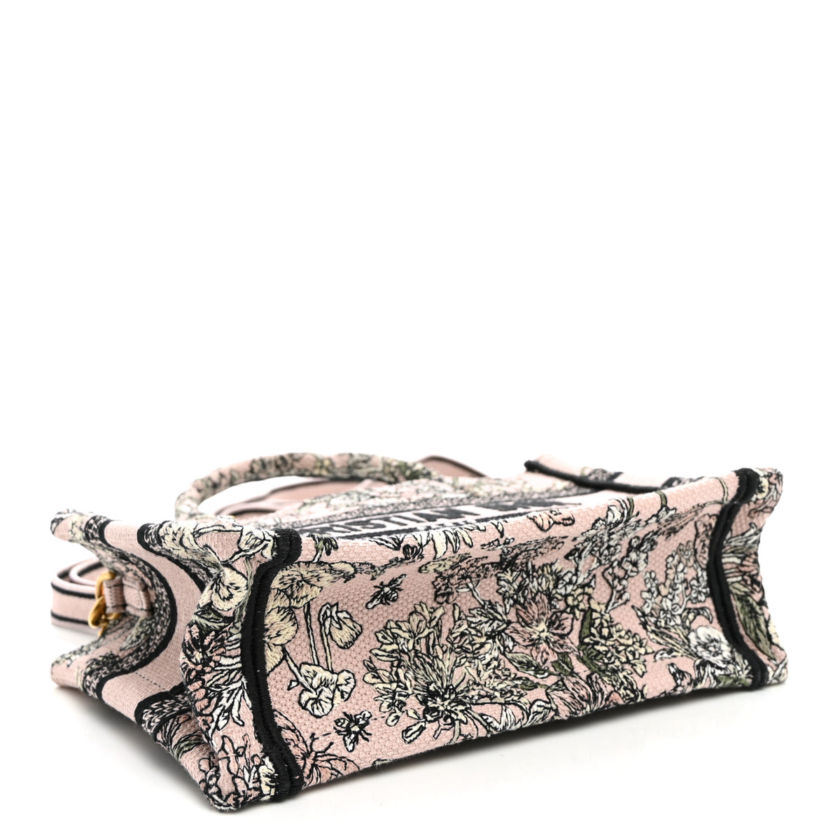 Christian Dior Canvas Embroidered Mini Book Tote With Strap Pink Multicolor 4 of 11