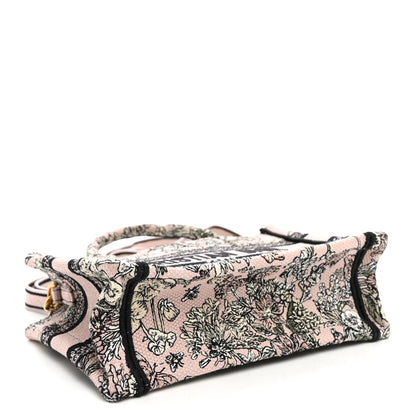 Christian Dior Canvas Embroidered Mini Book Tote With Strap Pink Multicolor 4 of 11