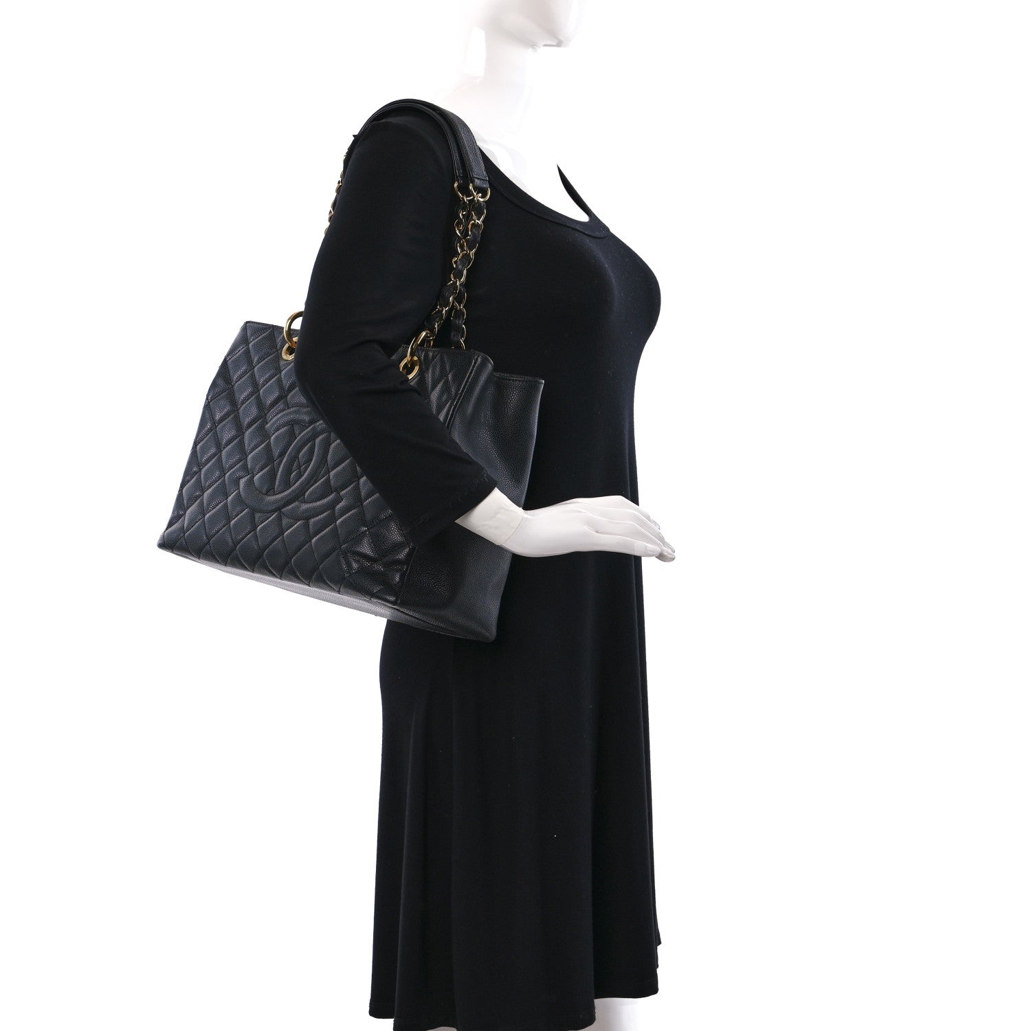 Chanel Caviar Quilted Grand Shopping Tote GST Black 2 of 13