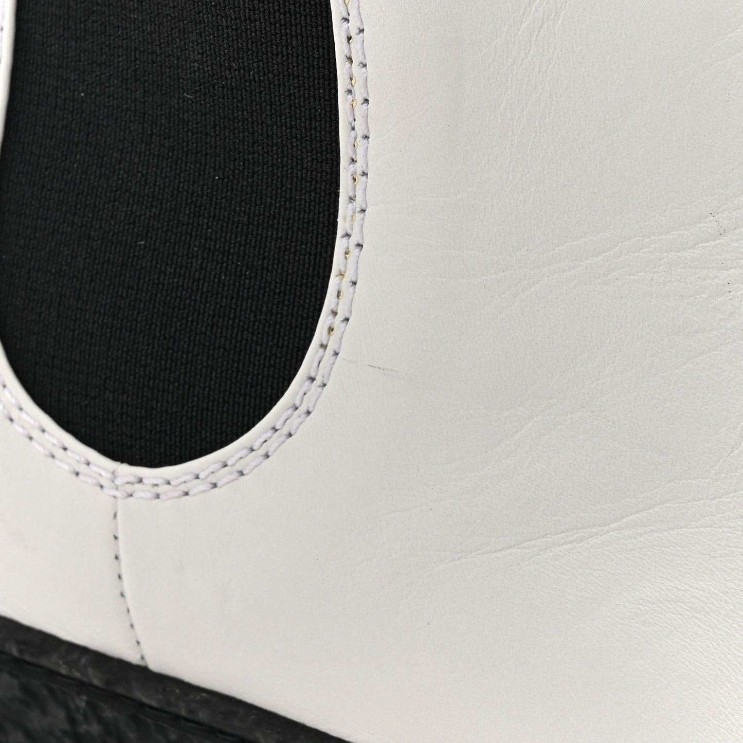 Calfskin Cap Toe CC Ankle Boots 37.5 White Black