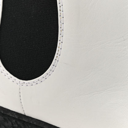 Chanel Calfskin Cap Toe CC Ankle Boots 37.5 White Black 11 of 11