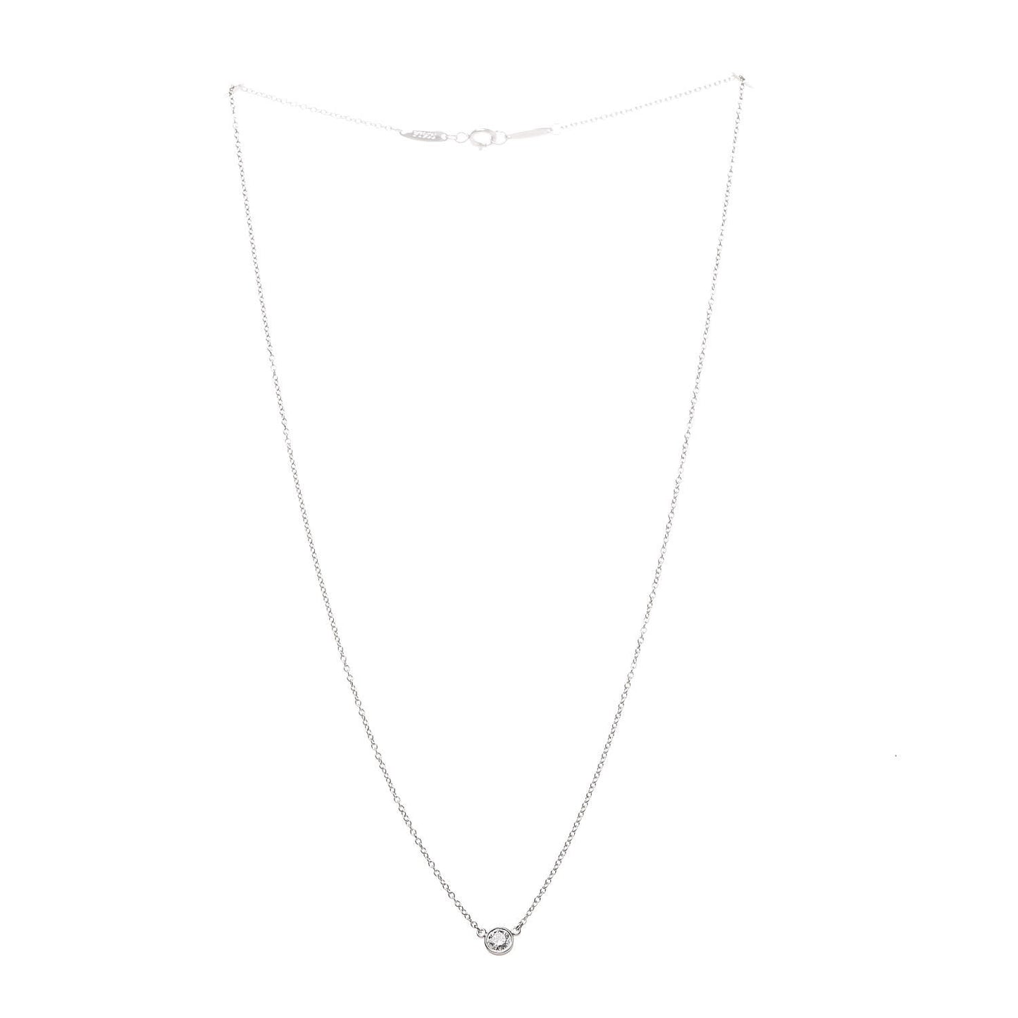 Platinum Diamond .19ct Elsa Peretti Diamonds by the Yard Pendant Necklace