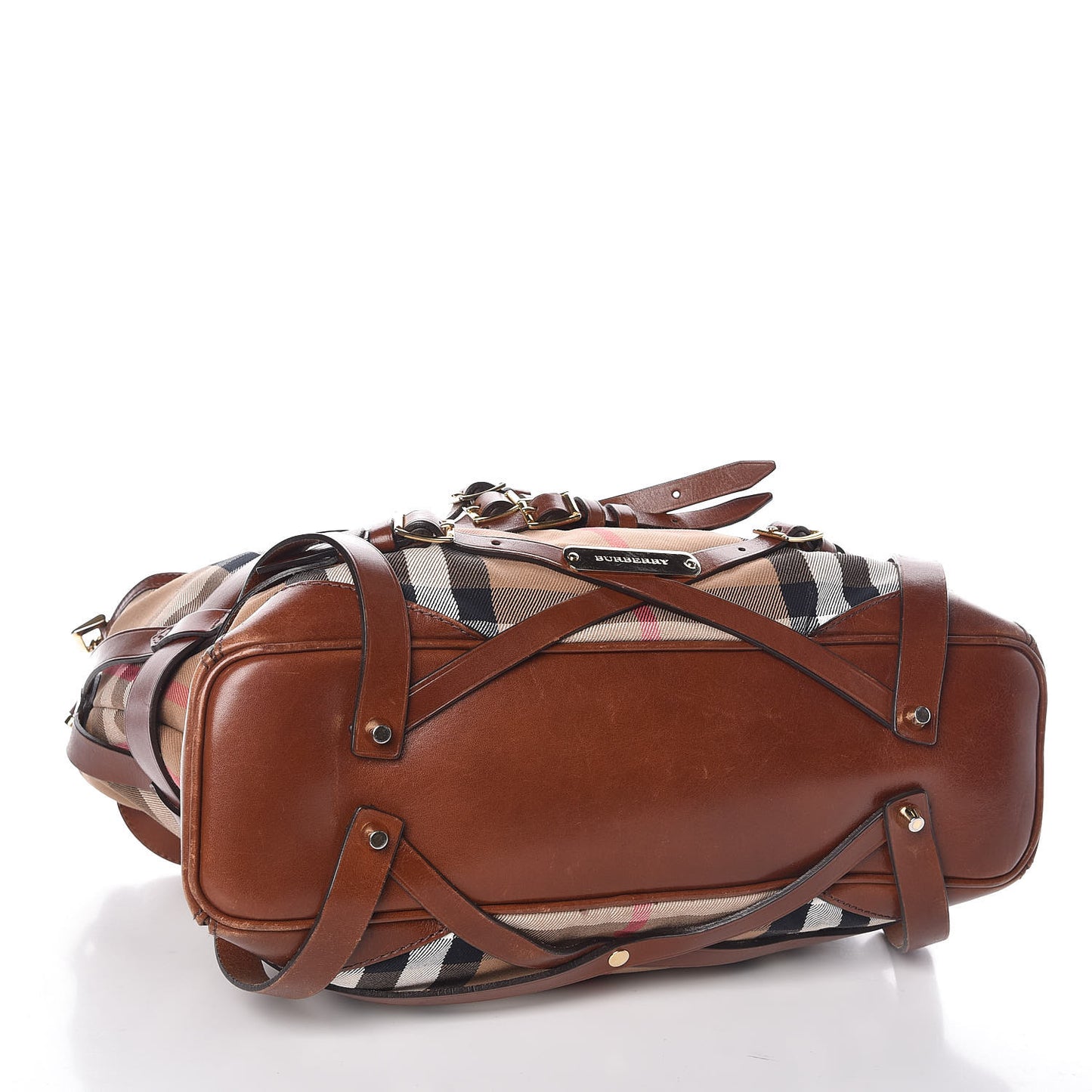 House Check Bridle Calfskin Medium Gosford Hobo Dark Tan