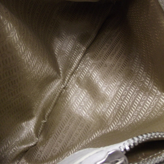 Vitello Daino Tote Shoulder Bag Bianco