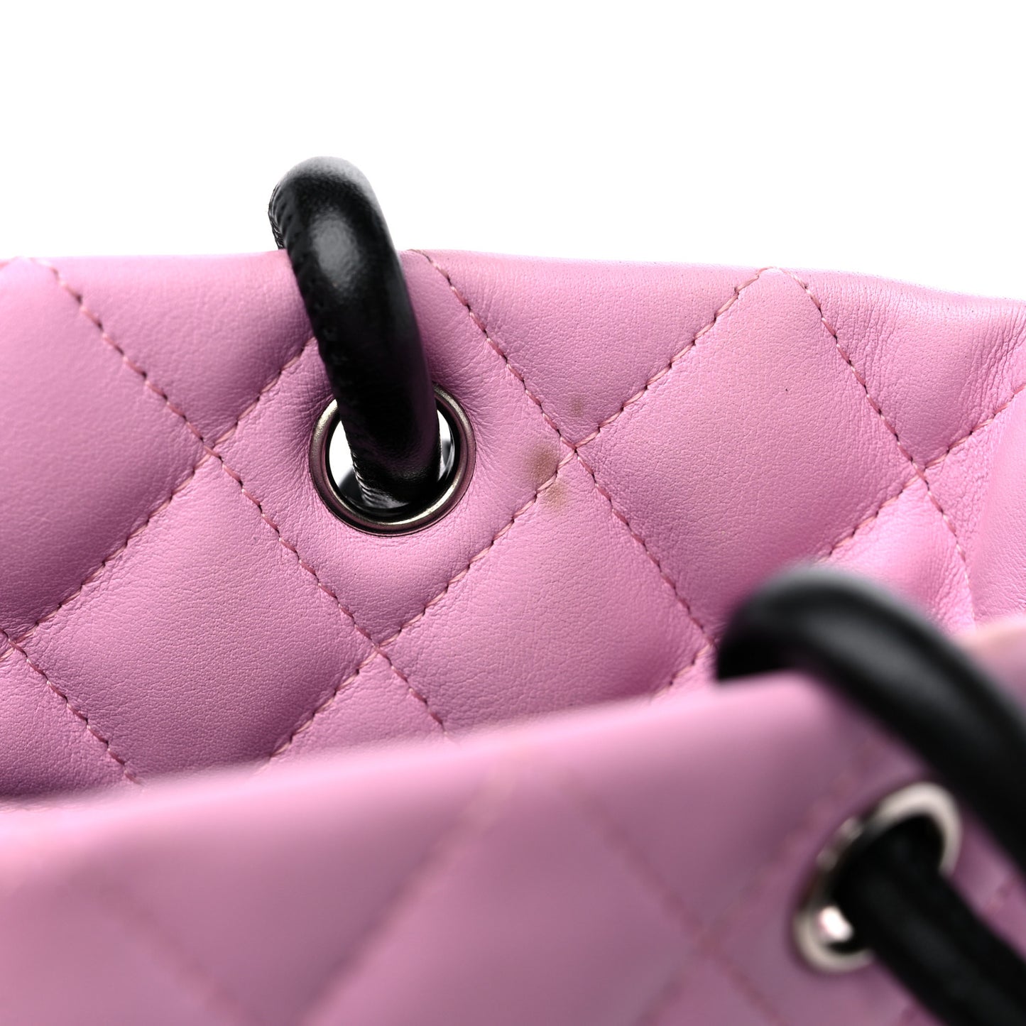 Calfskin Quilted Small Cambon Tote Pink Black