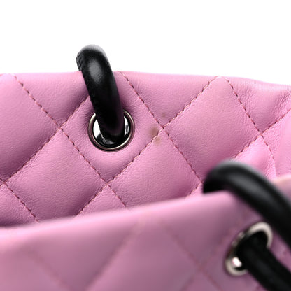 Chanel Calfskin Quilted Small Cambon Tote Pink Black 14 of 14