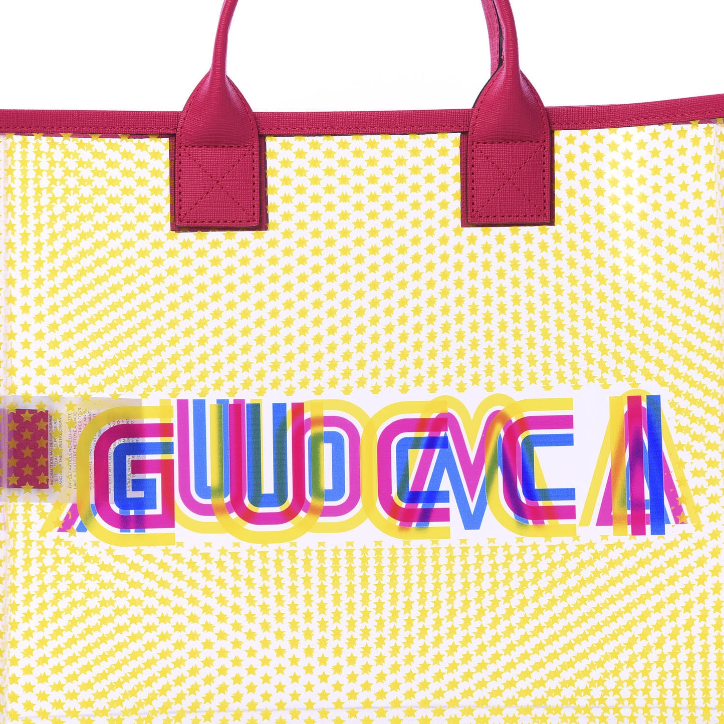 Vinyl Gucci Amour Stars Childrens Tote Multicolor Glass Bright Fuxia