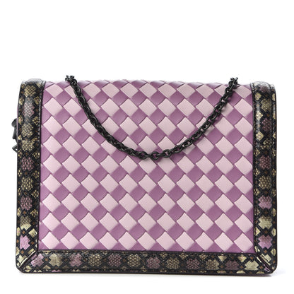 Bottega Veneta Nappa Karung Intrecciato Mini Montebello Crossbody Bag Purple Pink 1 of 8