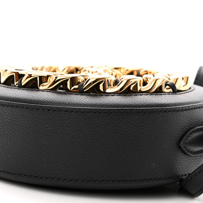 Versace Grained Calfskin Mini La Medusa Disco Round Crossbody Bag Black 8 of 8