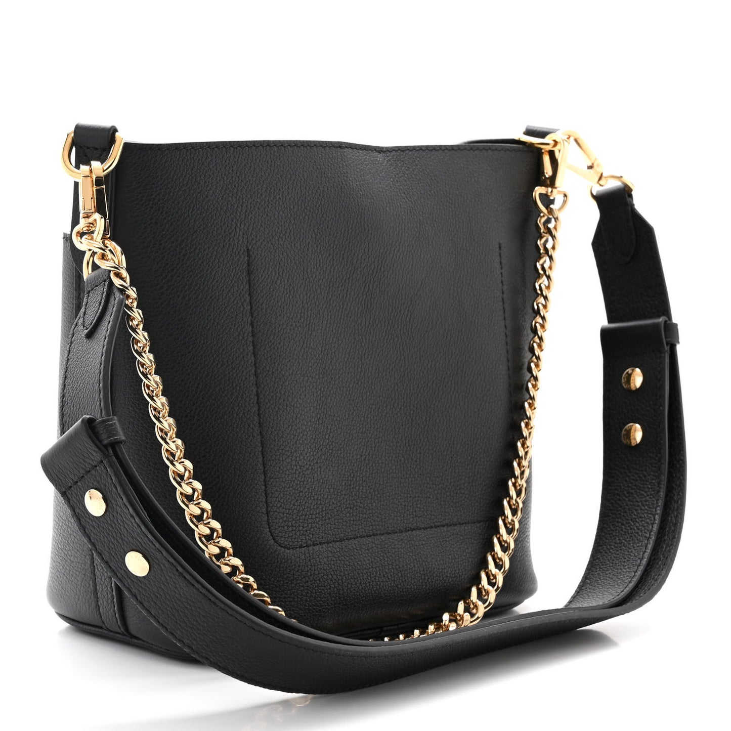 Calfskin Lock and Walk Bucket Black
