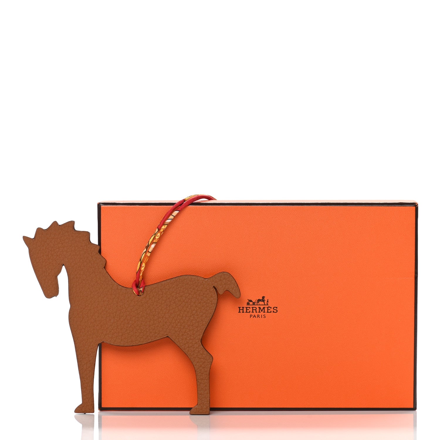 Hermes Epsom Togo Petit H Horse Bag Charm Black Gold 4 of 4