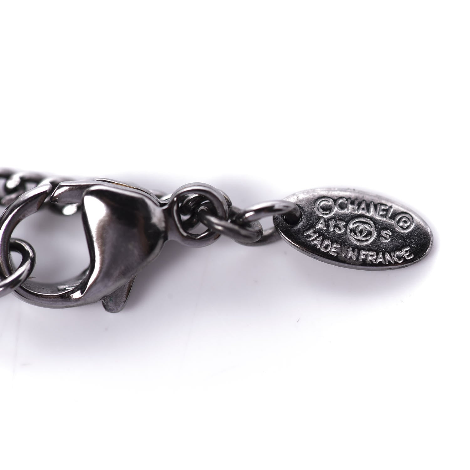 Chanel Ruthenium Pearl Bead CC Necklace Black 6 of 7