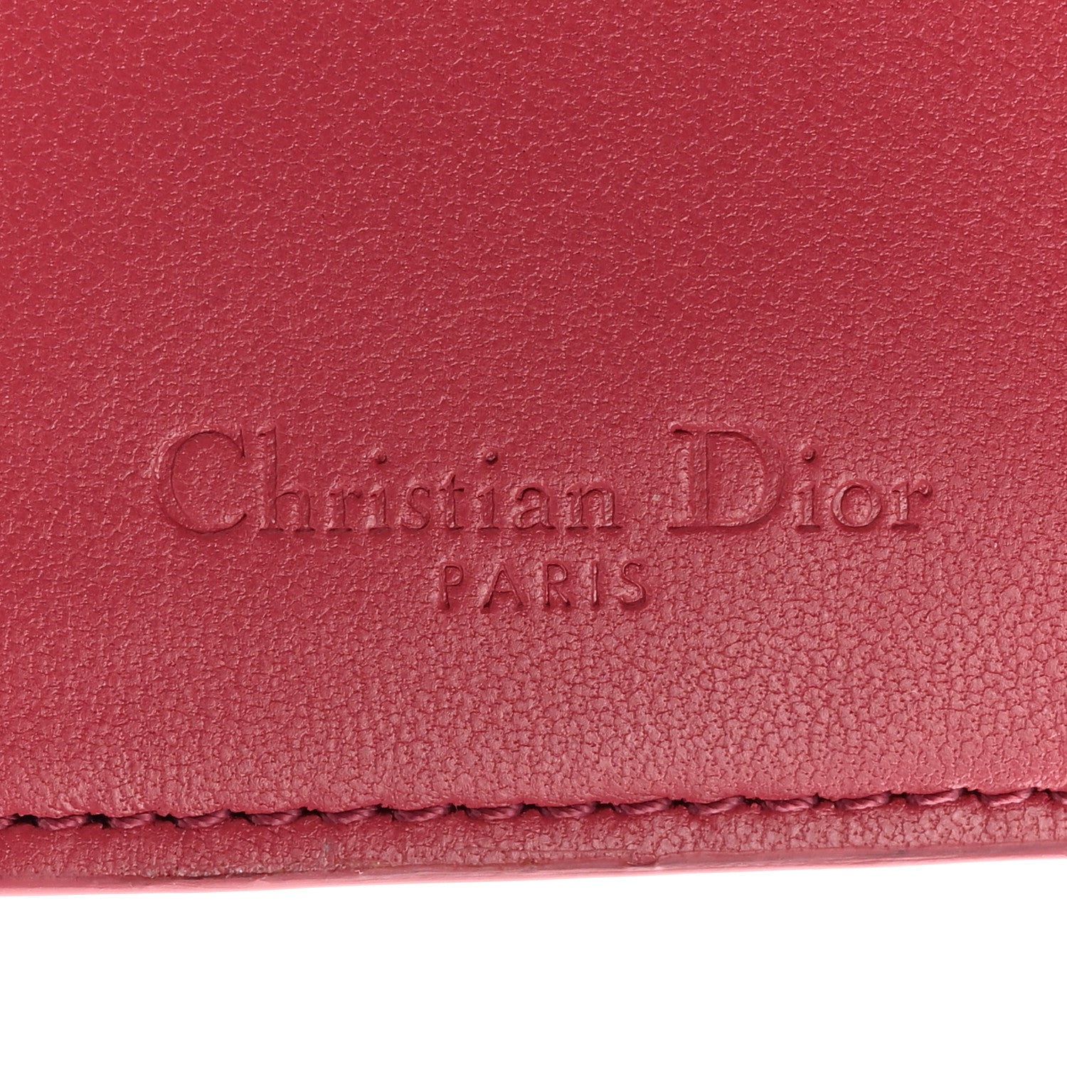 Christian Dior Lambskin Cannage Lady Dior Lotus Wallet Rusty Red 6 of 8