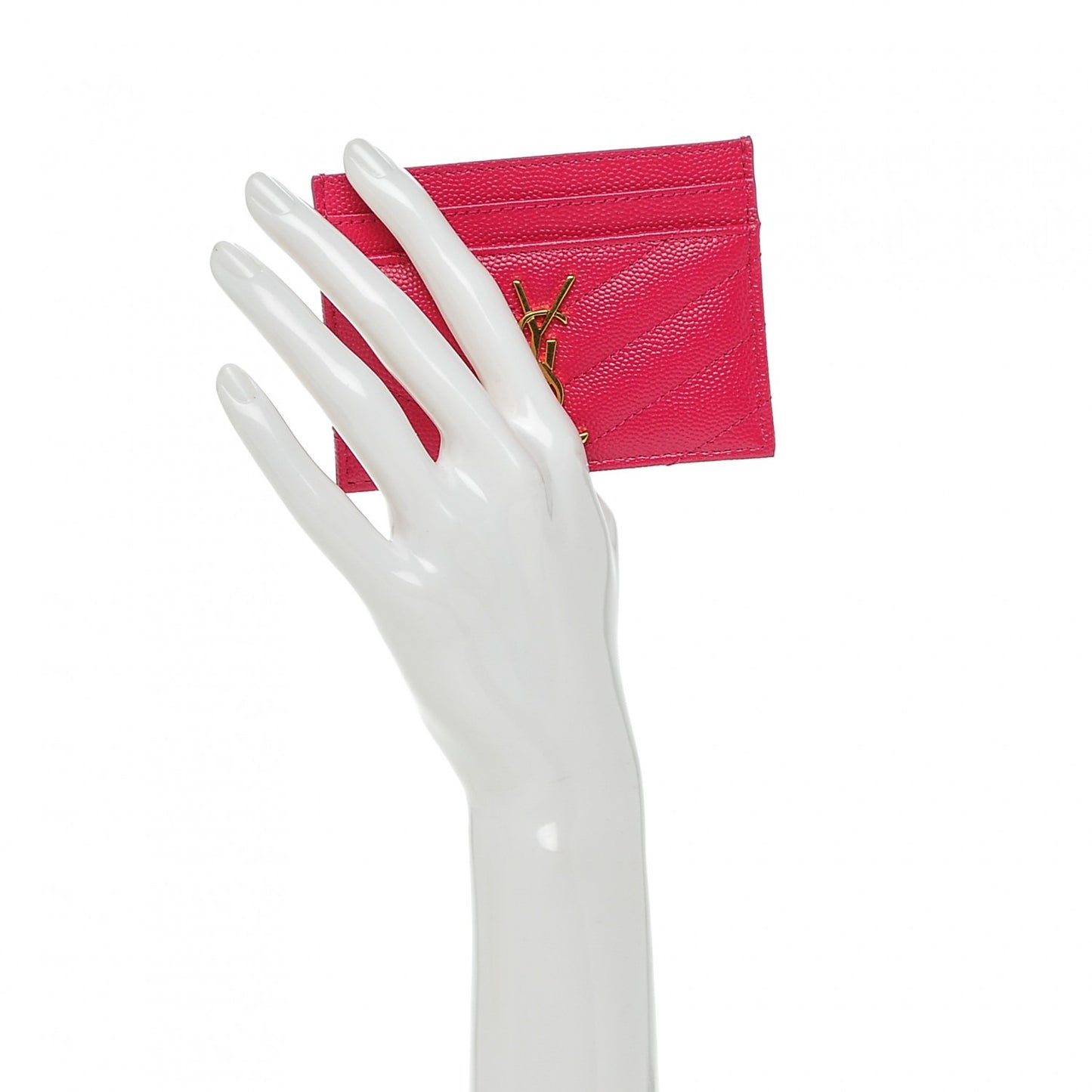 Grain De Poudre Matelasse Chevron Monogram Credit Card Case Bubblegum