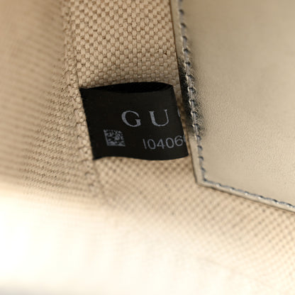 Gucci Metallic Sakai Be Green Calfskin Diagonal Stitched Blondie Top Handle Bag Silver 7 of 10