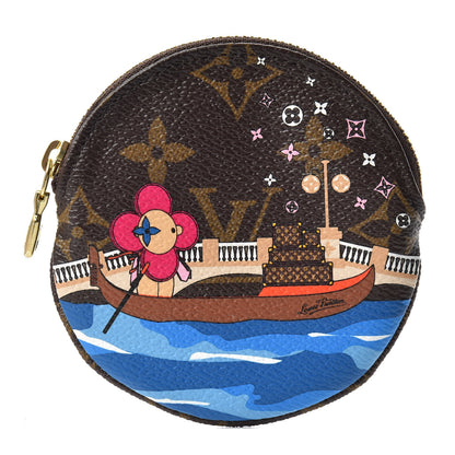 Louis Vuitton Monogram 2019 Christmas Animation Round Coin Purse Blue 1 of 7