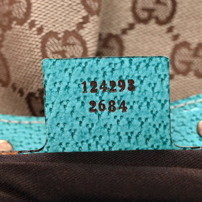 Gucci Monogram Bamboo Top Handle Bag Turquoise 7 of 13