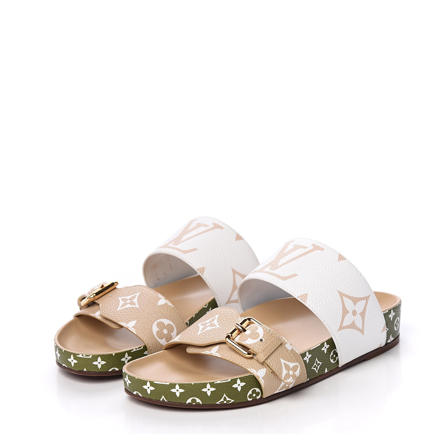 Louis Vuitton Monogram Giant Bom Dia Flat Mule Sandals 36 White Moka 3 of 9