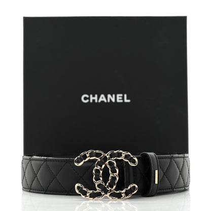 Chanel Calfskin Quilted CC Chain Belt 80 32 Black 7 of 7