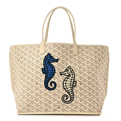 Goyard Goyardine Embroidered Seahorse Reversible Anjou PM Sand 1 of 17